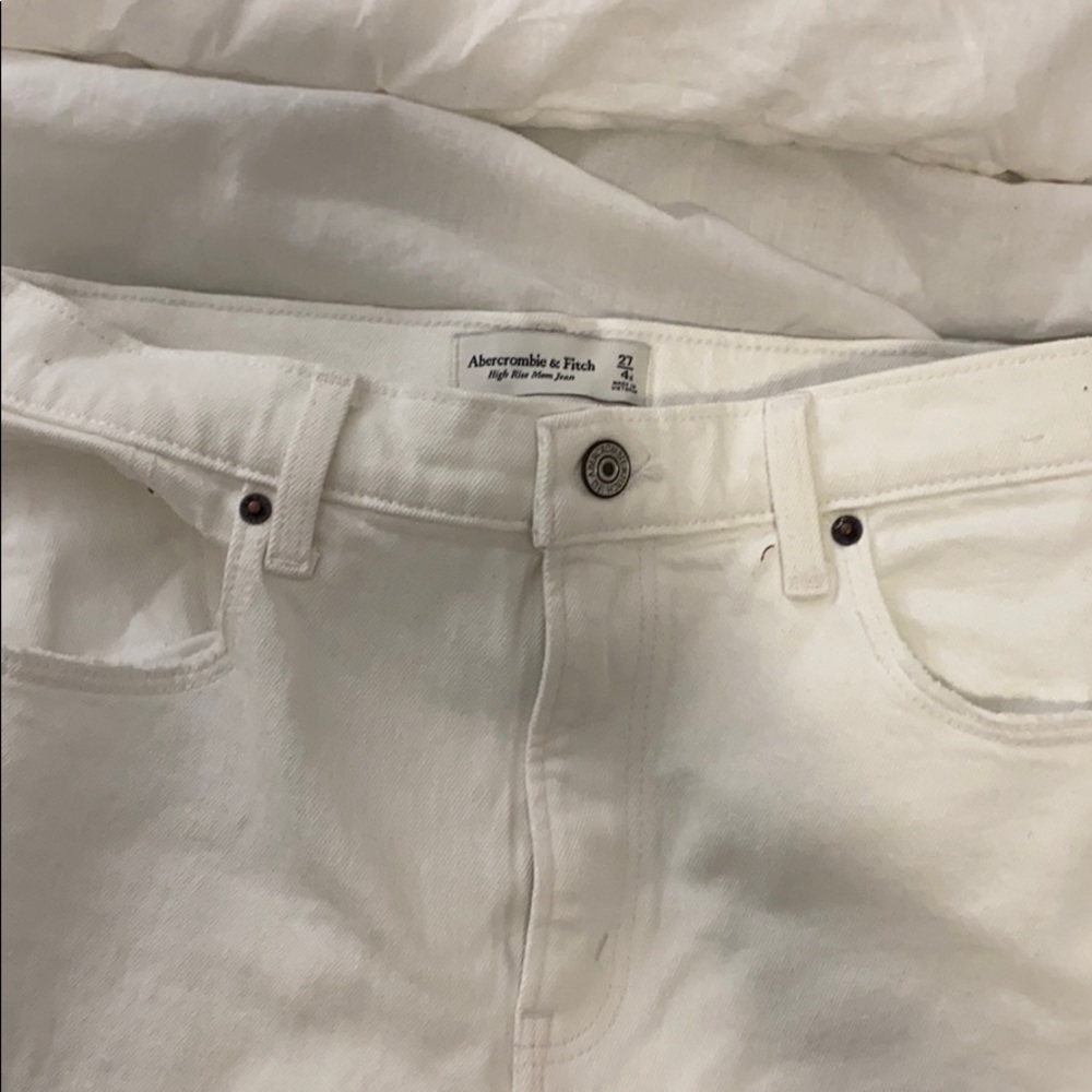 Abercrombie white ripped jeans